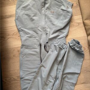 Figs Small Dusty Blue Women's Scrub Jumpsuit